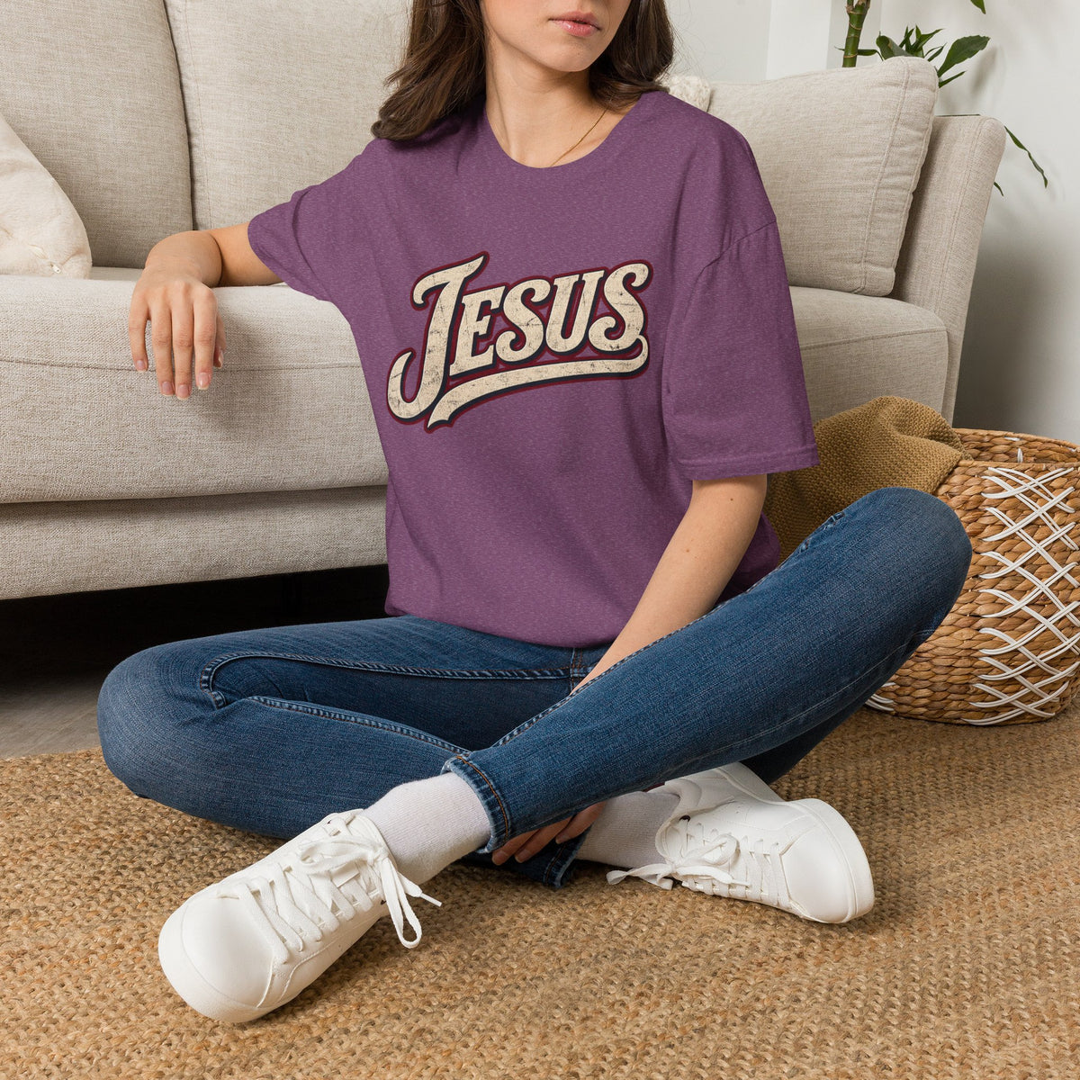 Jesus Script T‑Shirt — Vintage Retro Faith Tee