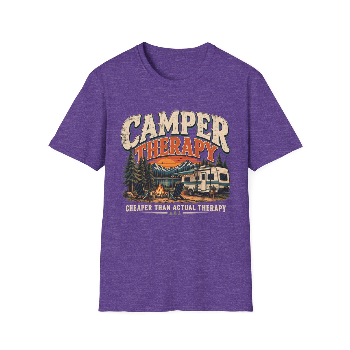 Camper Therapy T-Shirt — "Cheaper Than Actual Therapy" RV Camping Tee