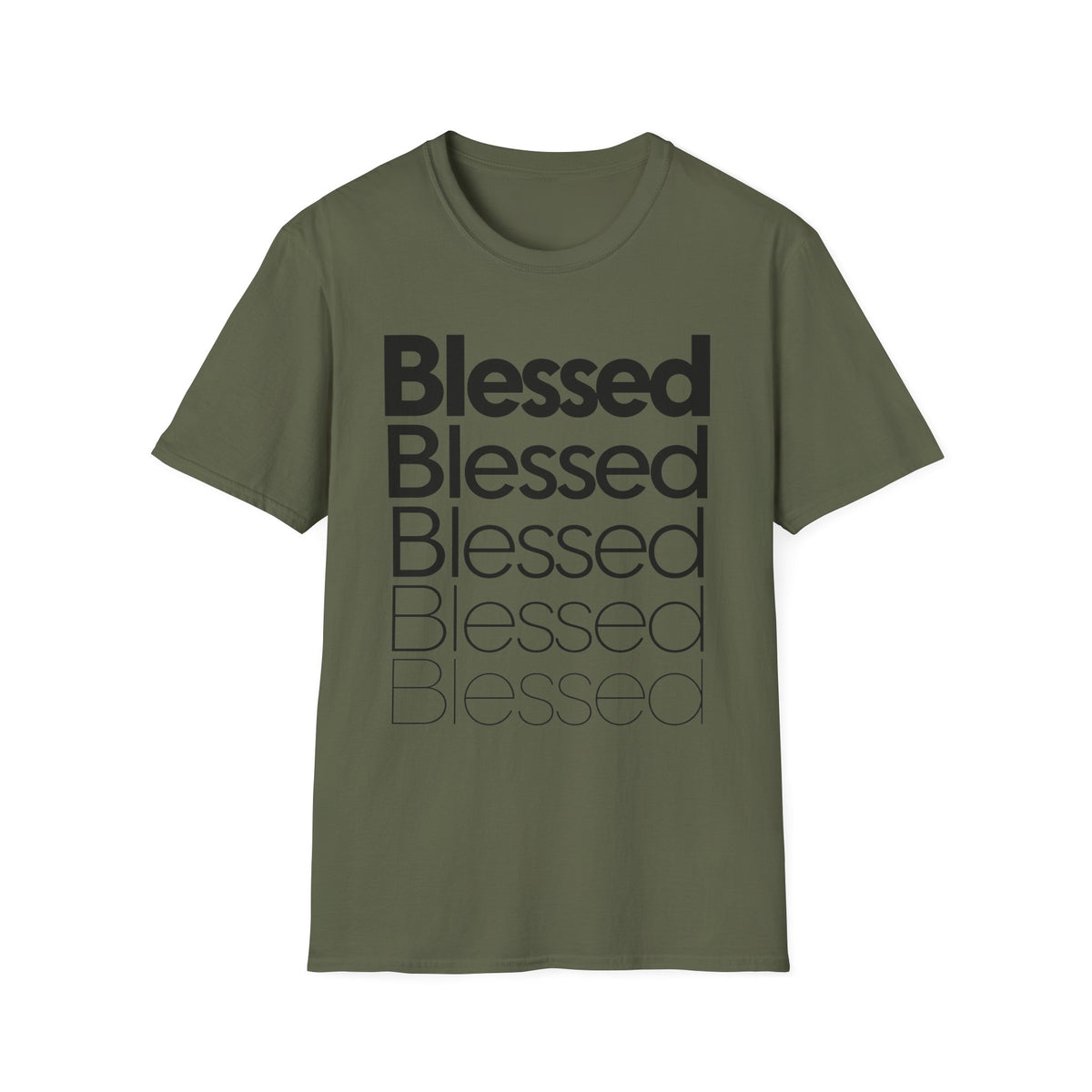 Blessed Repeat T-Shirt — Minimalist Spiritual Graphic Tee