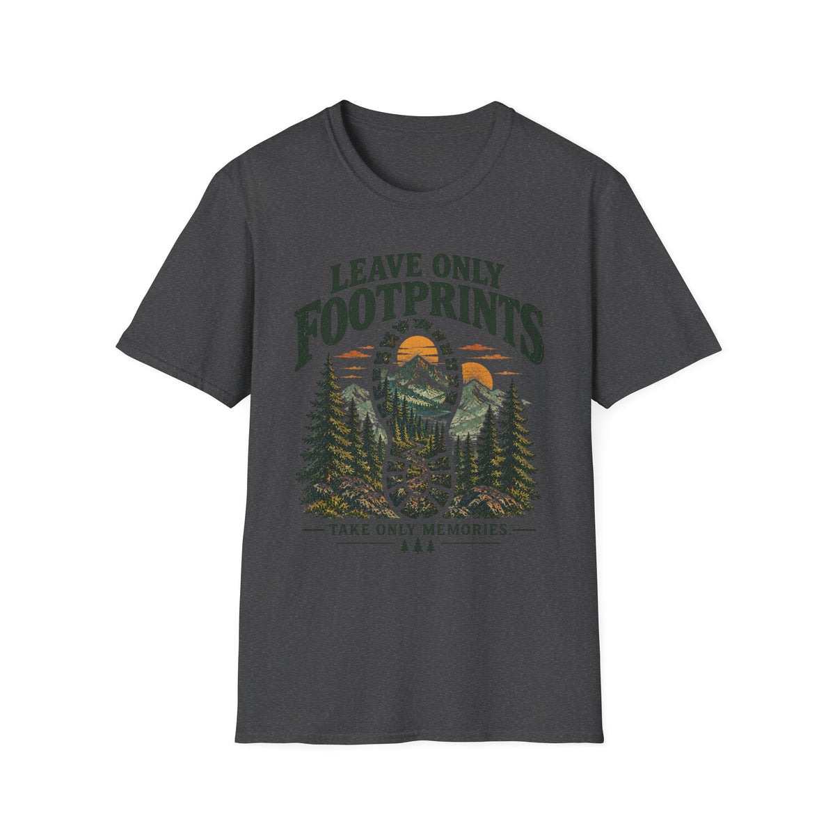 Camping Outdoor Adventure T-Shirt — "Leave Only Footprints"