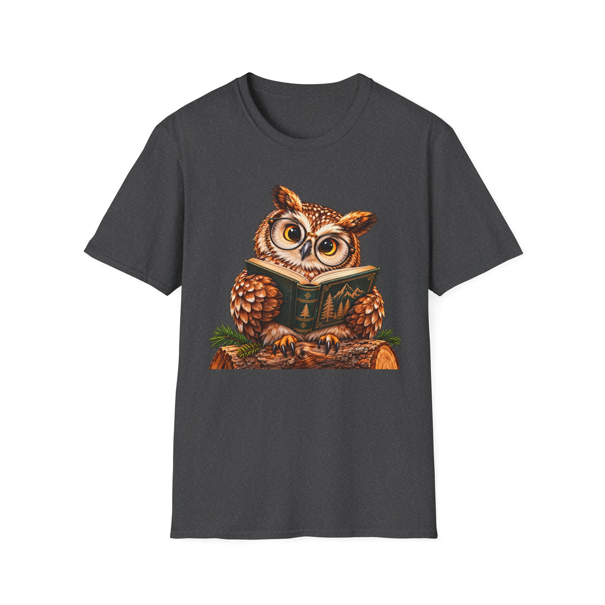 Owl Reading T-Shirt — Cute Book Lover Graphic Tee