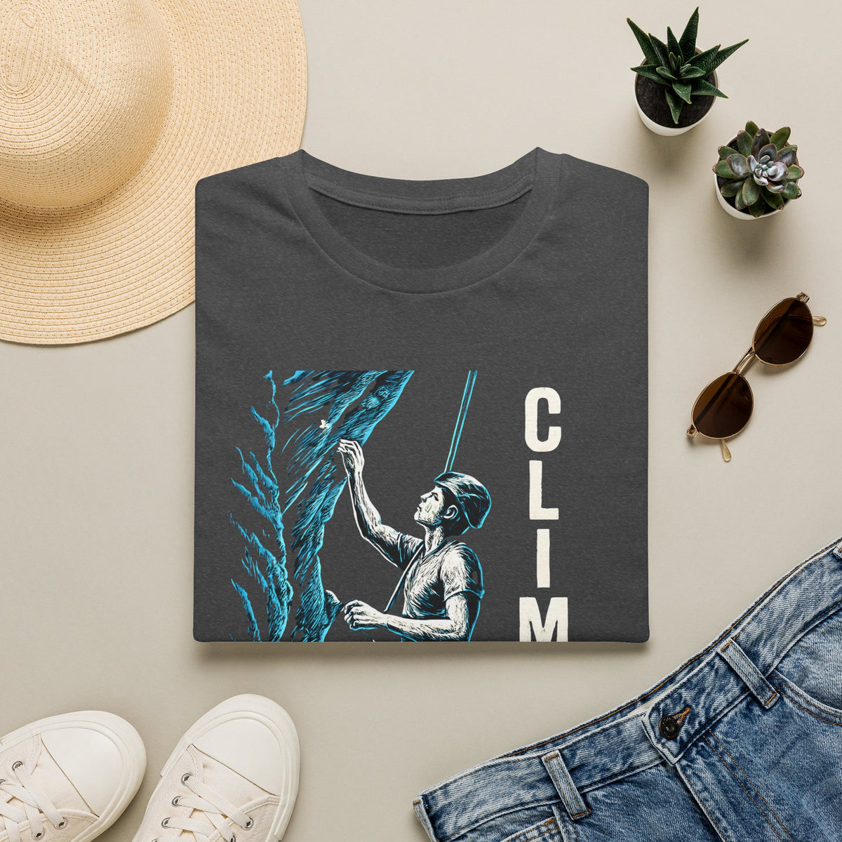 Climber Scaling Cliff T-Shirt
