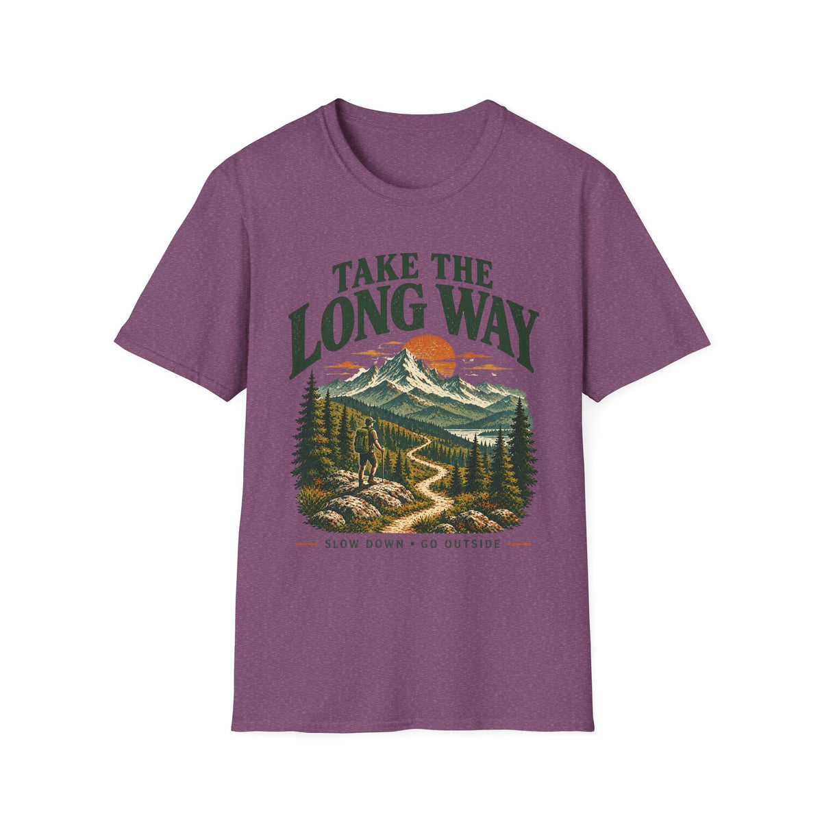 Camping Outdoor Adventure T-Shirt — "Take The Long Way" Hiking Tee