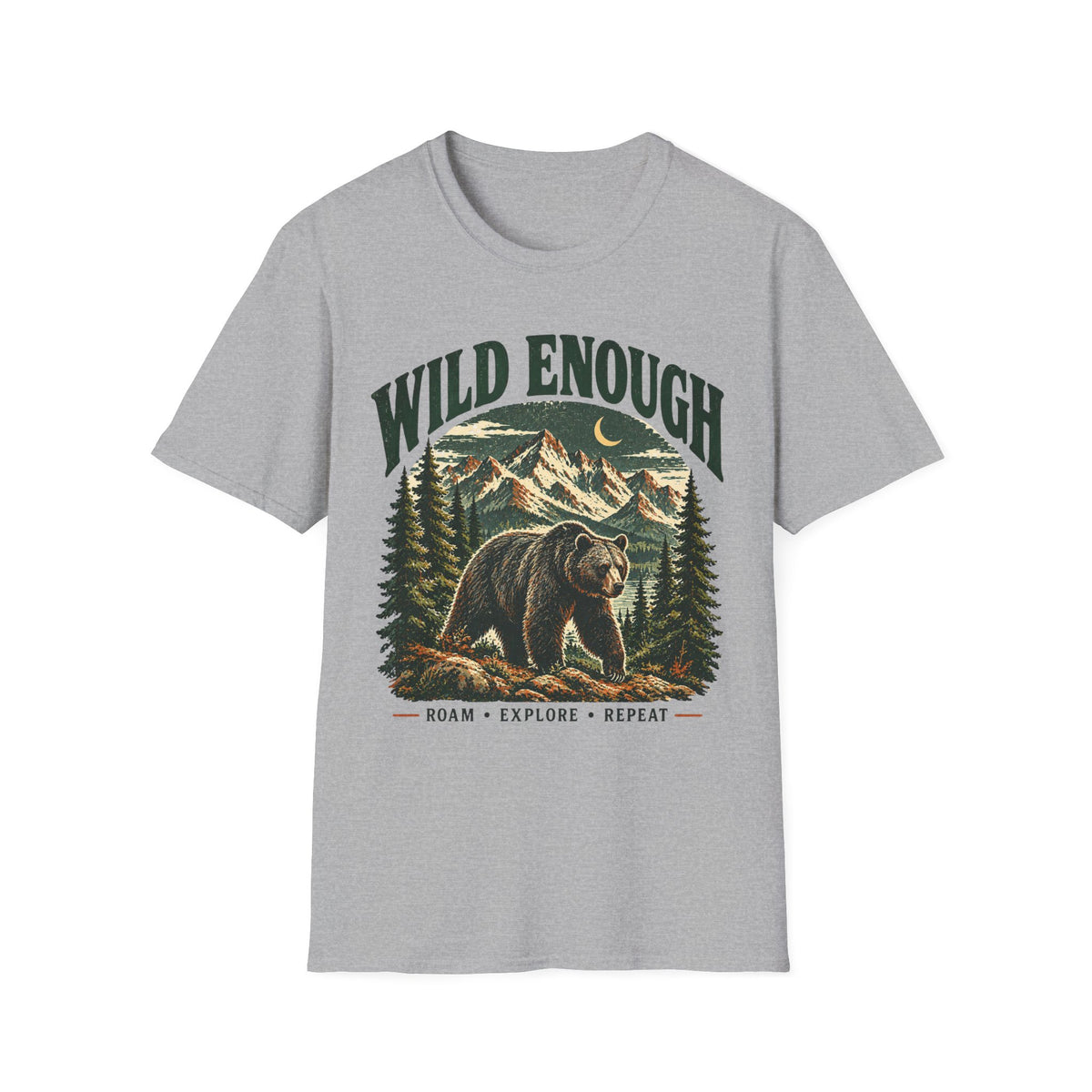 Bear Outdoor Adventure T-Shirt — "Wild Enough"