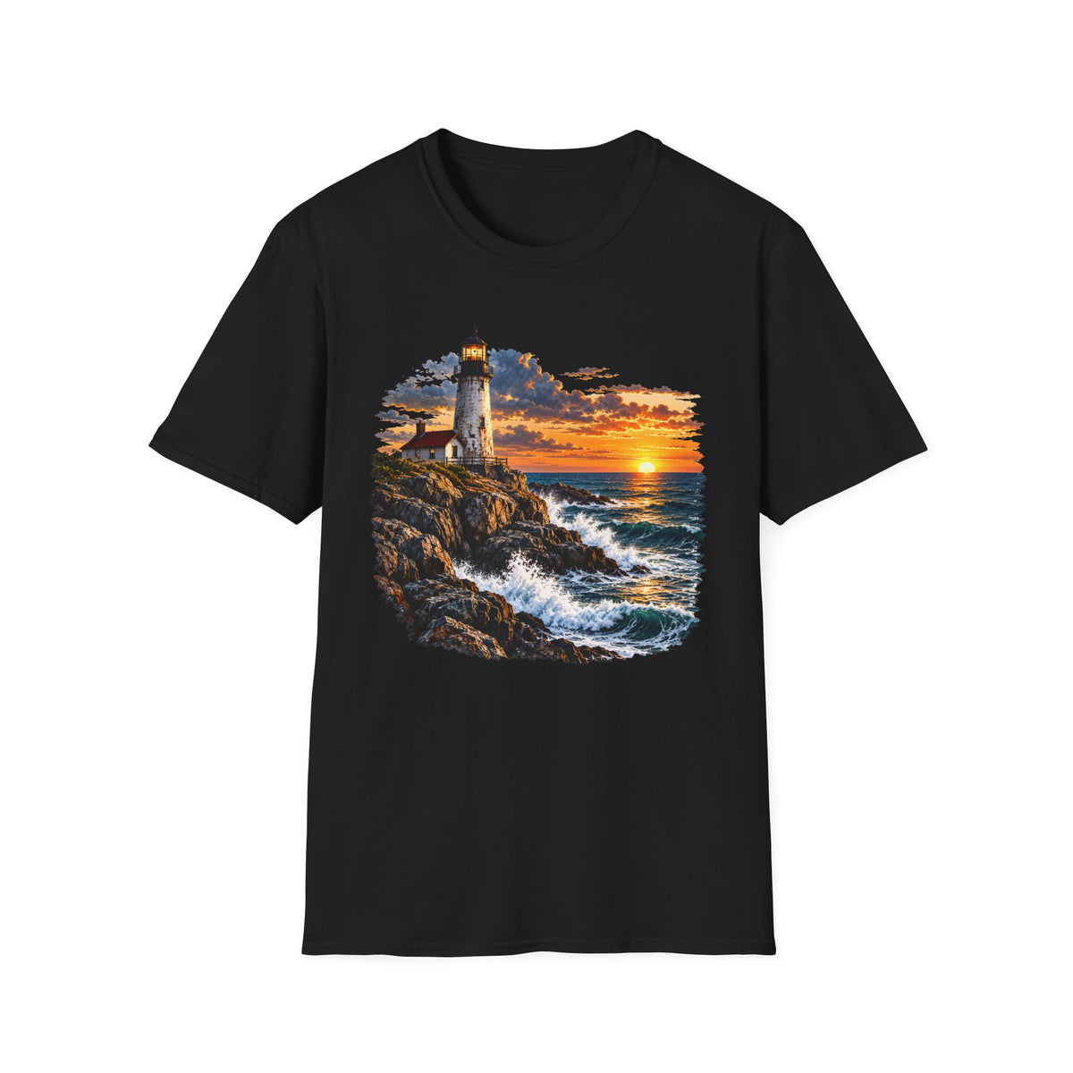 Lighthouse Sunset Coastal T-Shirt