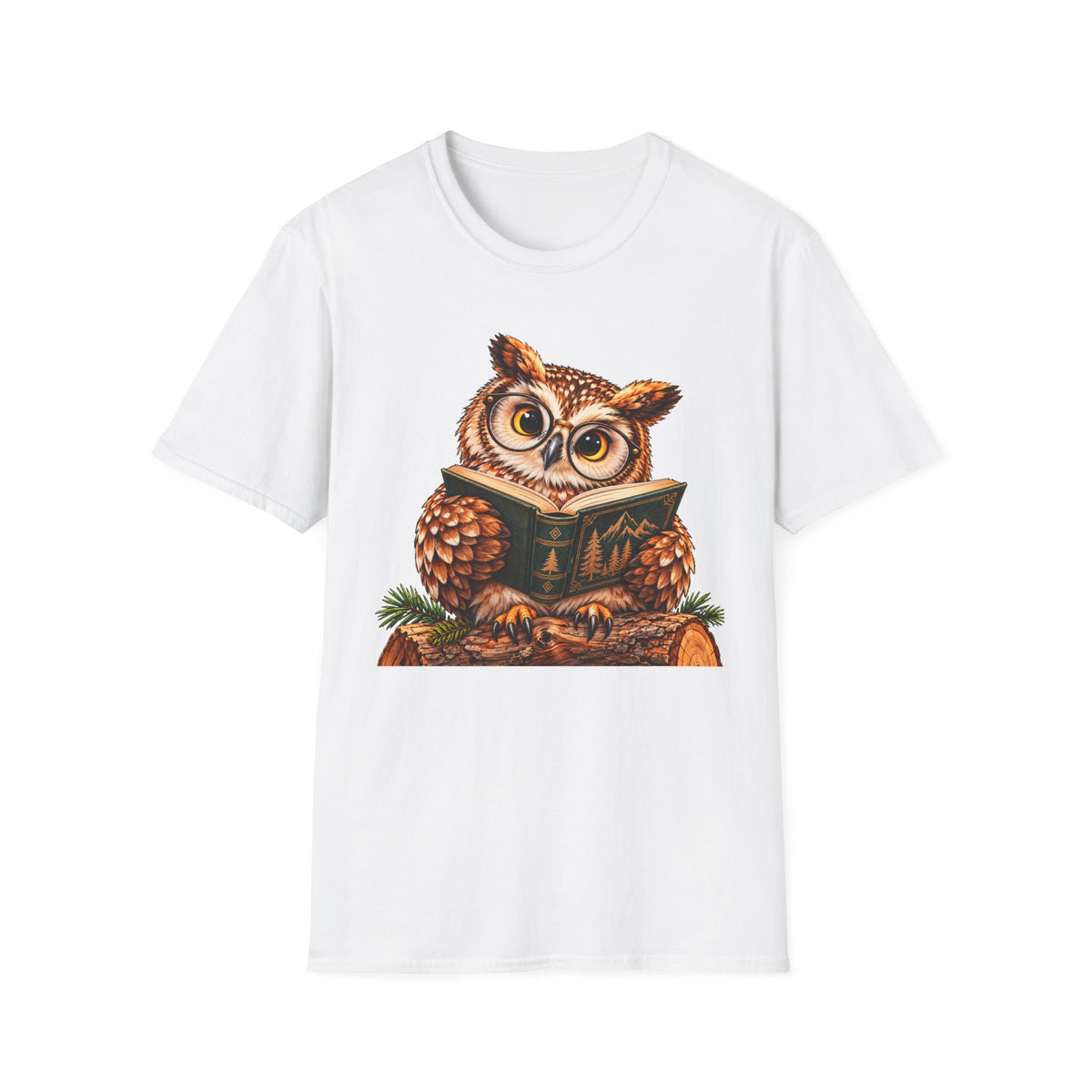 Owl Reading T-Shirt — Cute Book Lover Graphic Tee