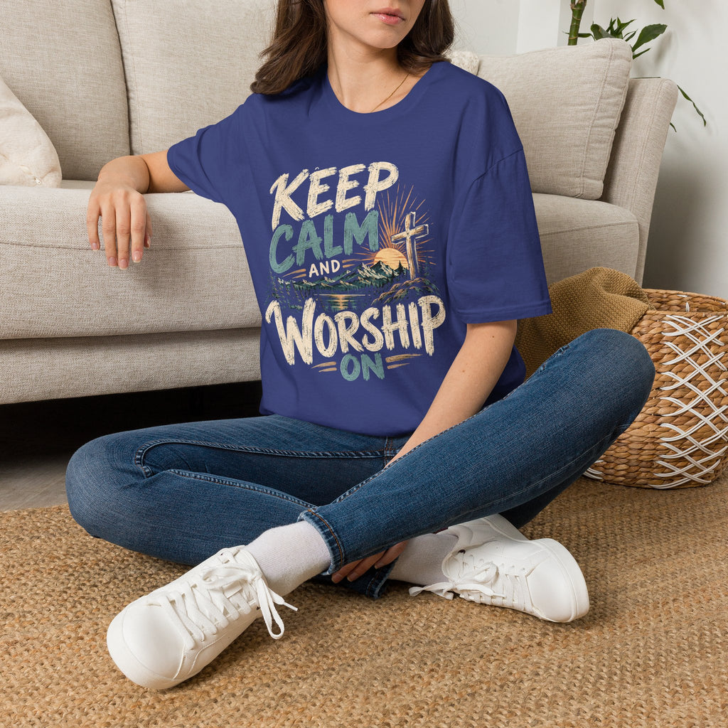 Keep Calm and Worship Christian Faith T-Shirt