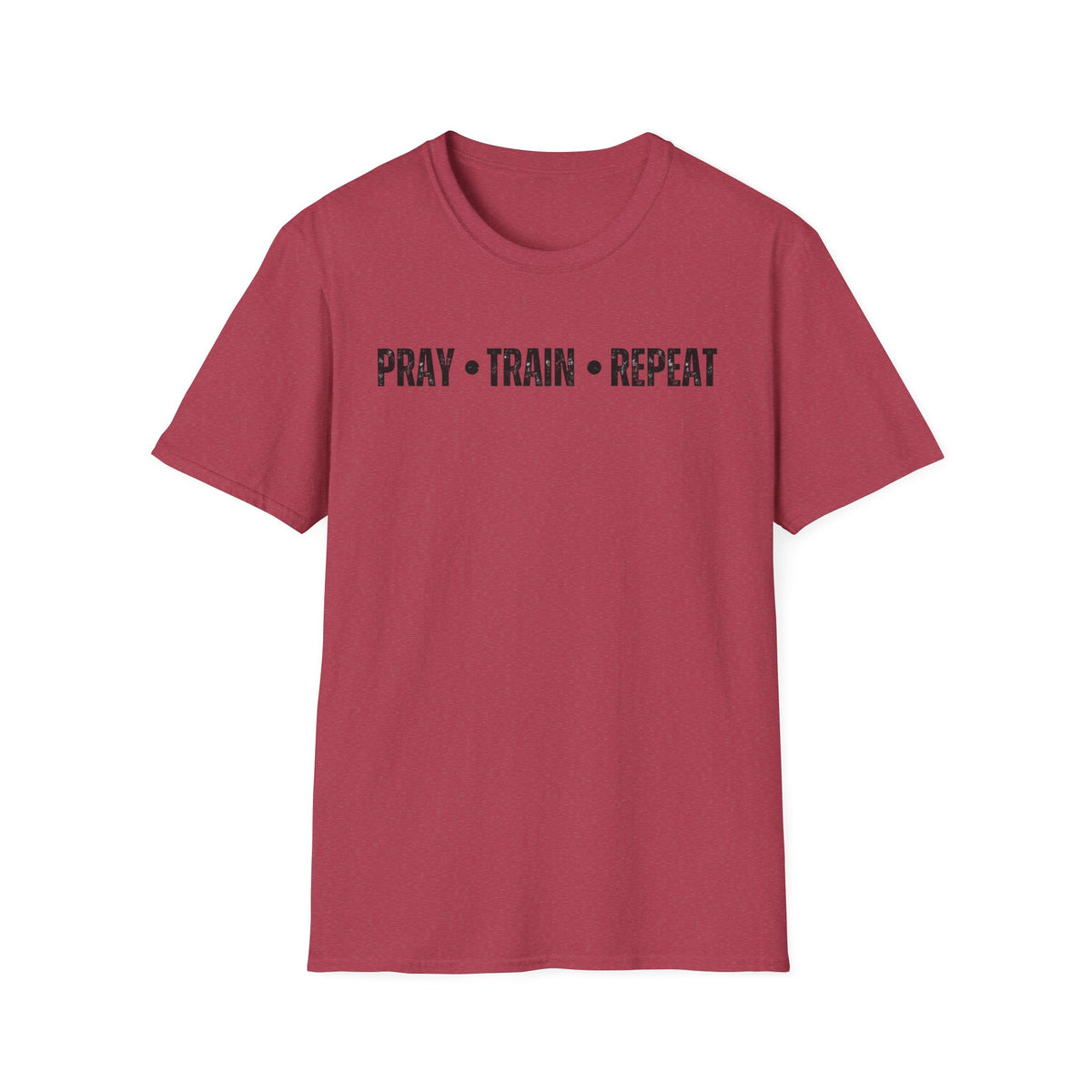 Pray • Train • Repeat T-Shirt — Faith & Fitness Motivational Tee