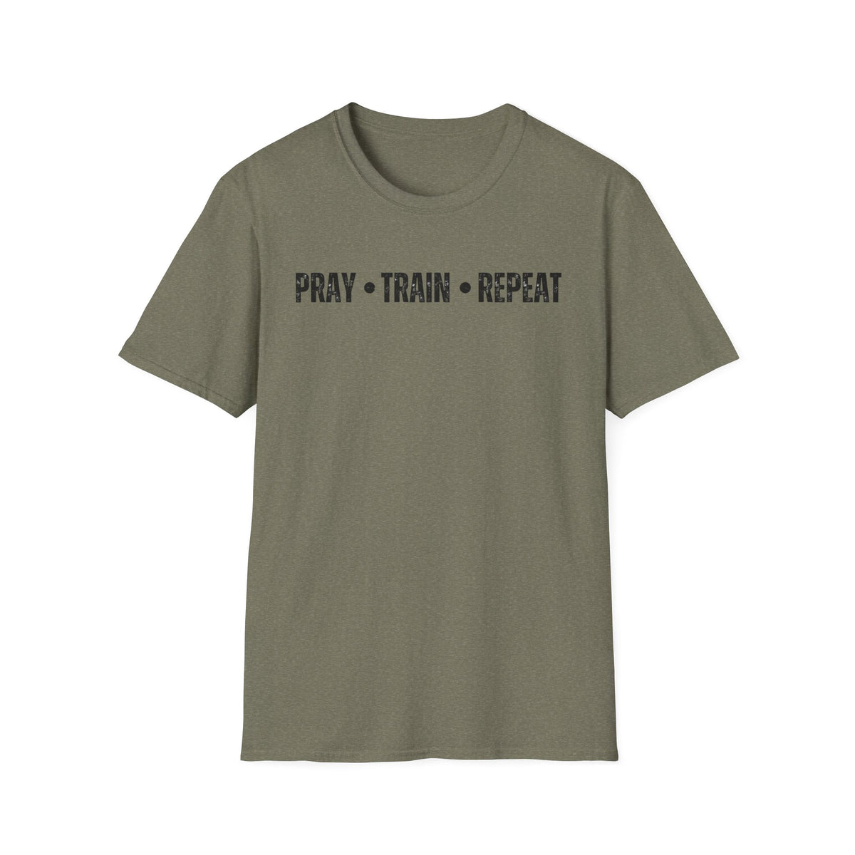 Pray • Train • Repeat T-Shirt — Faith & Fitness Motivational Tee