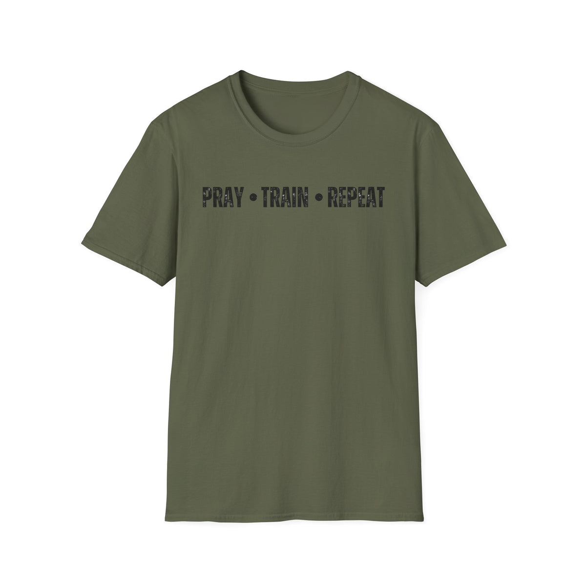Pray • Train • Repeat T-Shirt — Faith & Fitness Motivational Tee