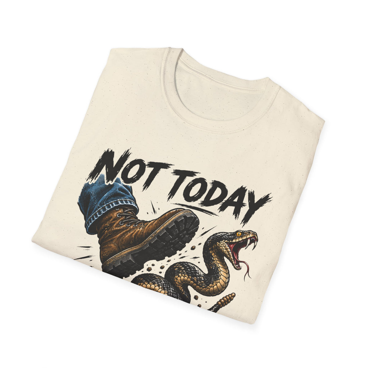 Not Today Satan T-Shirt — Funny Christian Boots & Snake Graphic Tee