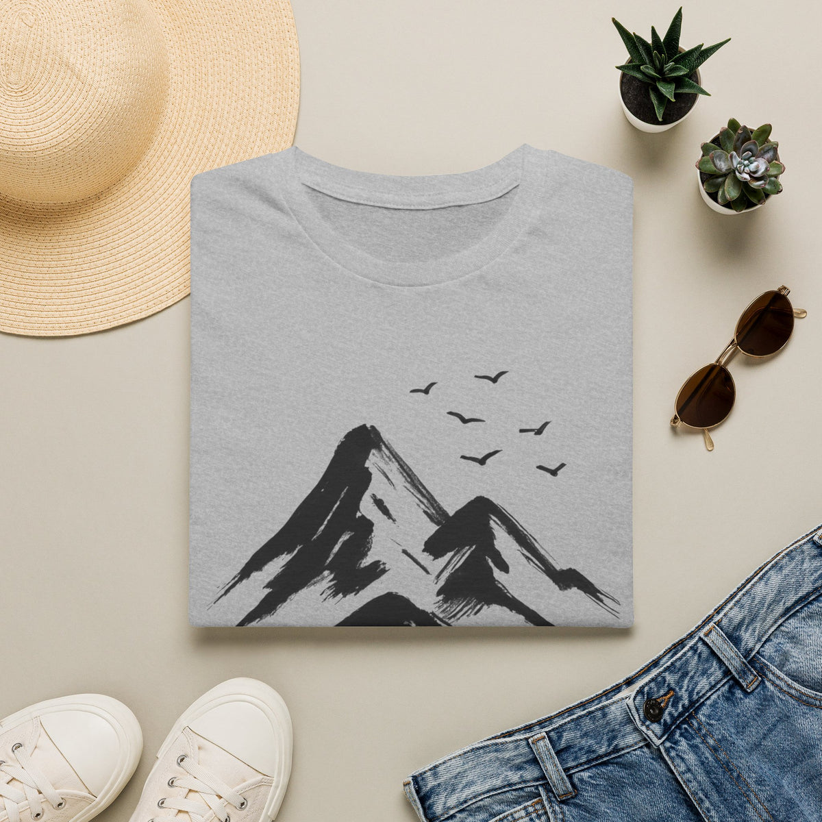 Mountains and birds T-Shirt