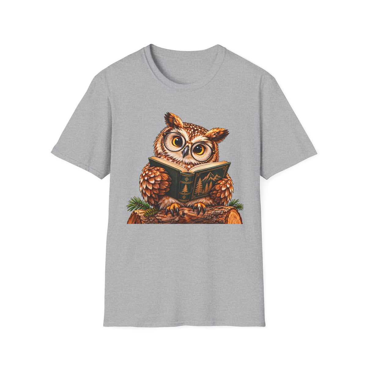 Owl Reading T-Shirt — Cute Book Lover Graphic Tee
