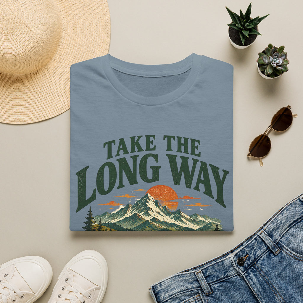 Camping Outdoor Adventure T-Shirt — "Take The Long Way" Hiking Tee
