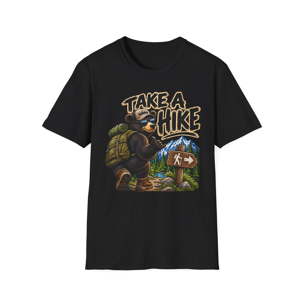 Take a Hike T-Shirt — Cute Bear Backpacking Graphic Tee for Hikers & Outdoor Lovers