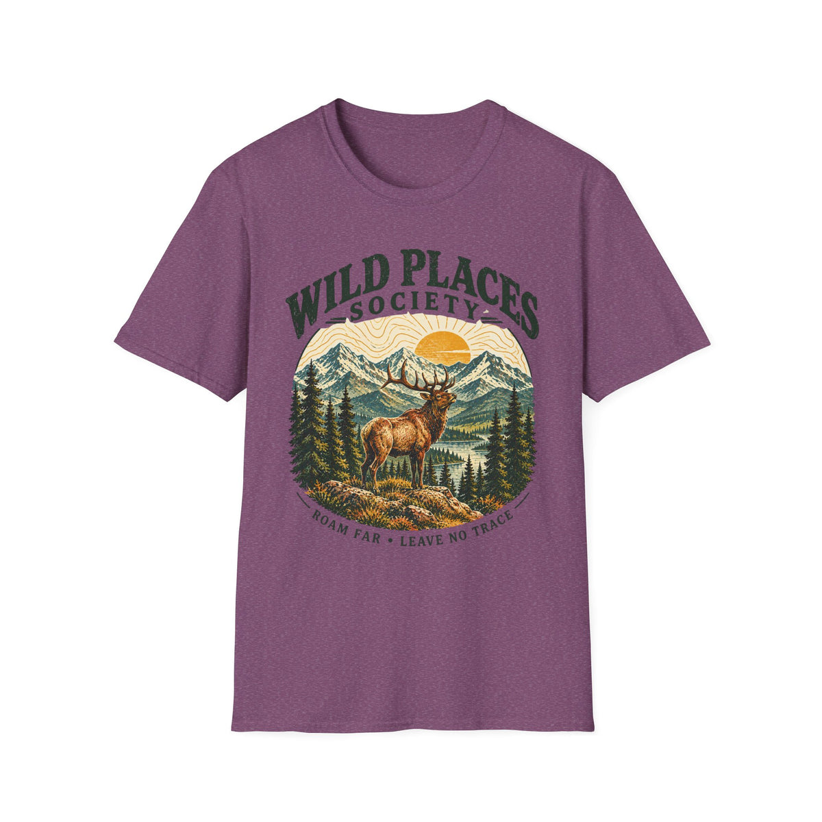 Wild Places Society Elk T-Shirt — Roam Far, Leave No Trace Adventure Tee