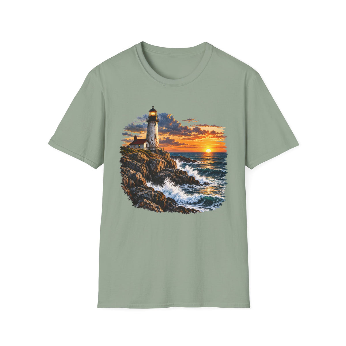 Lighthouse Sunset Coastal T-Shirt