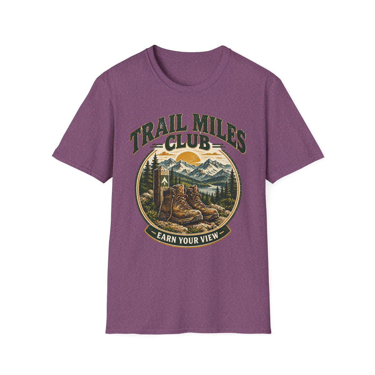 Outdoor Adventure Hiking T-Shirt — "Trail Miles Club"