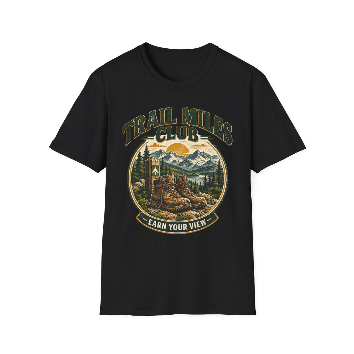 Outdoor Adventure Hiking T-Shirt — "Trail Miles Club"
