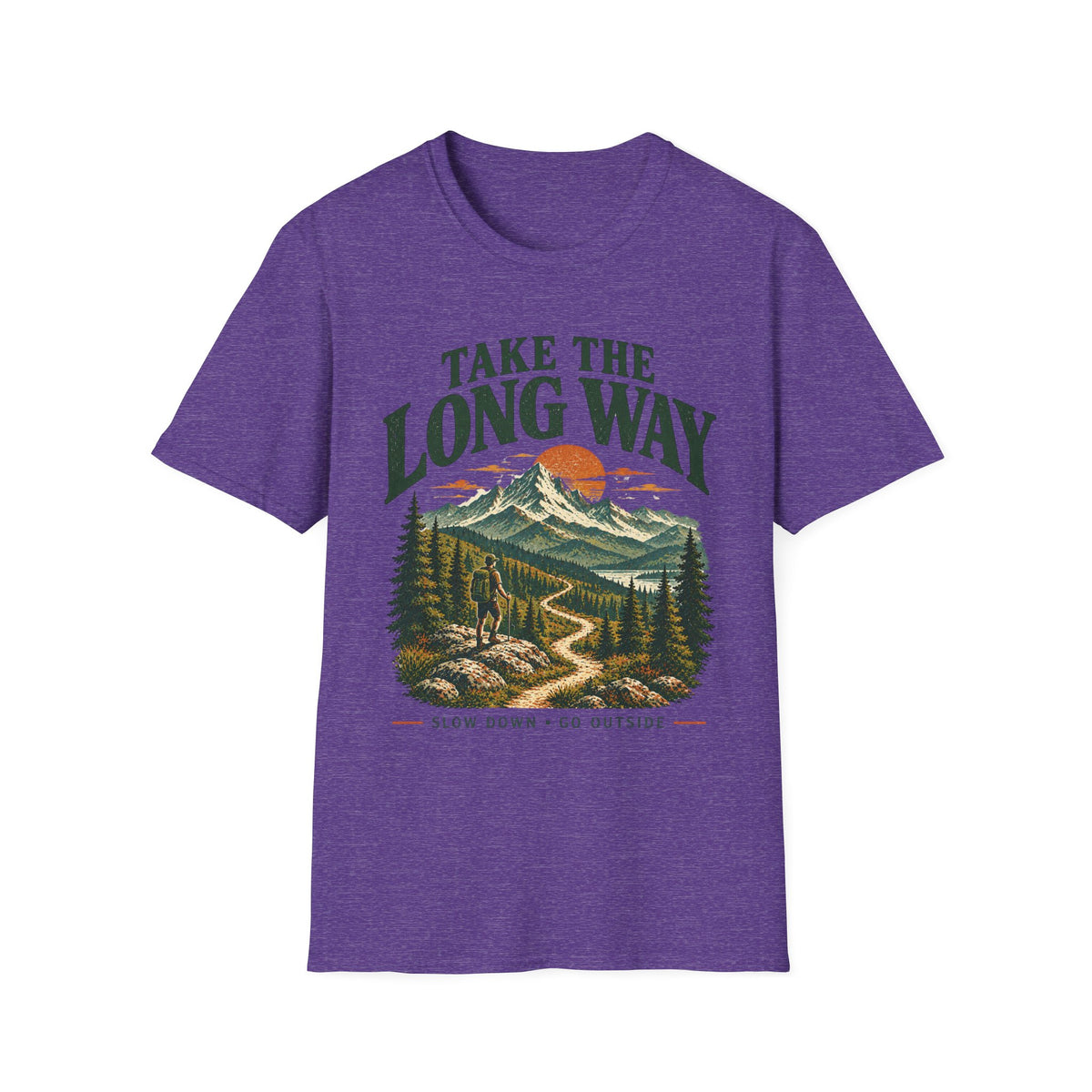 Camping Outdoor Adventure T-Shirt — "Take The Long Way" Hiking Tee