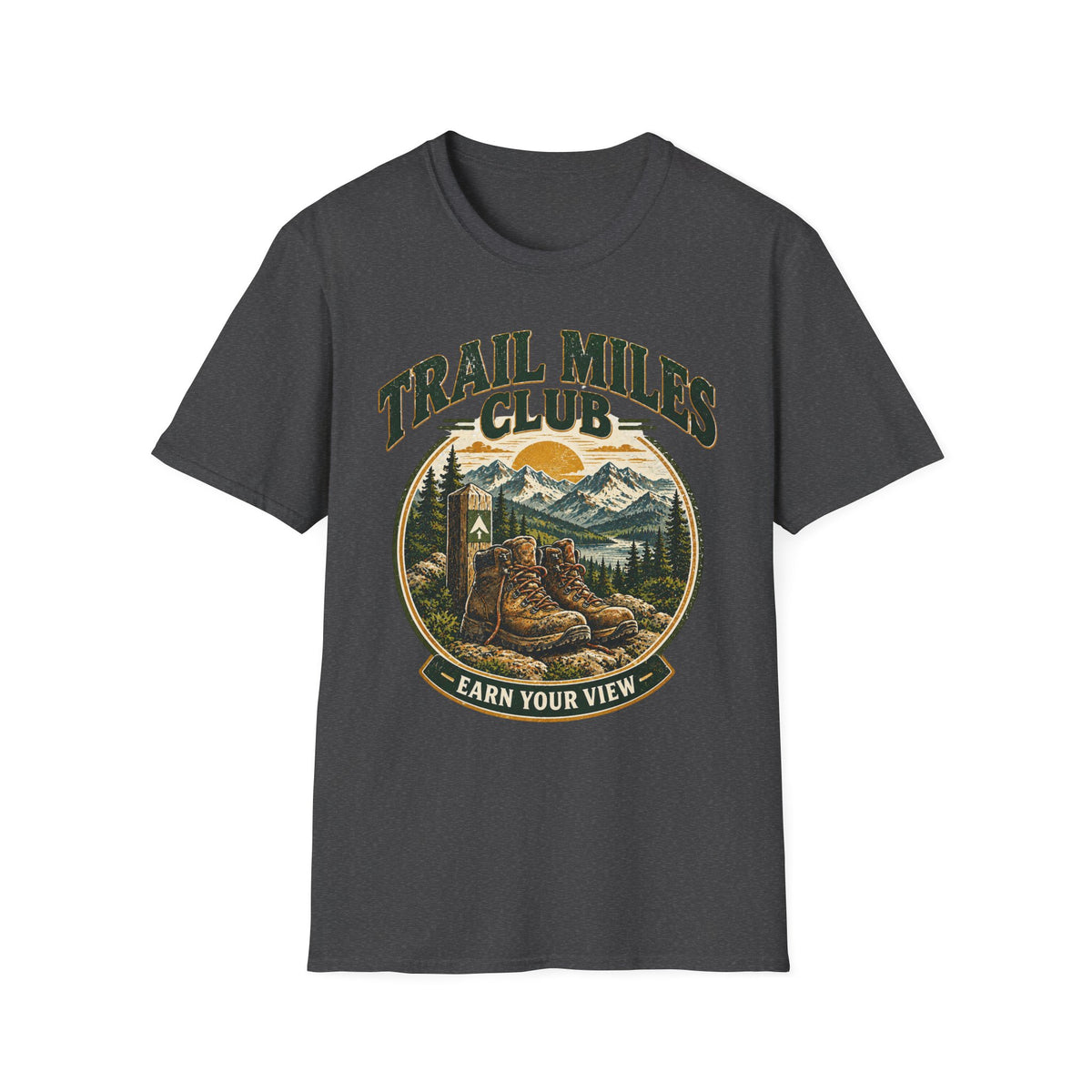 Outdoor Adventure Hiking T-Shirt — "Trail Miles Club"