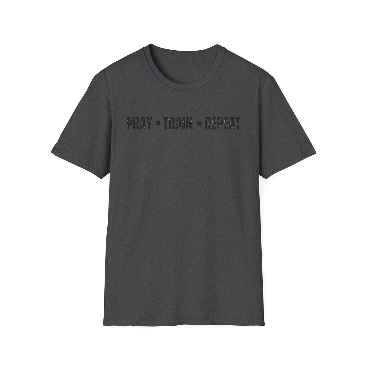 Pray • Train • Repeat T-Shirt — Faith & Fitness Motivational Tee