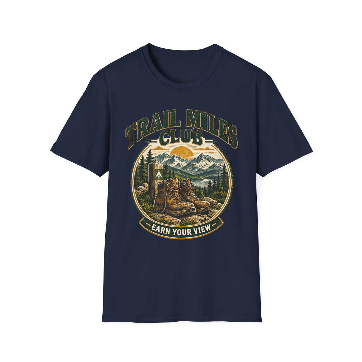 Outdoor Adventure Hiking T-Shirt — "Trail Miles Club"