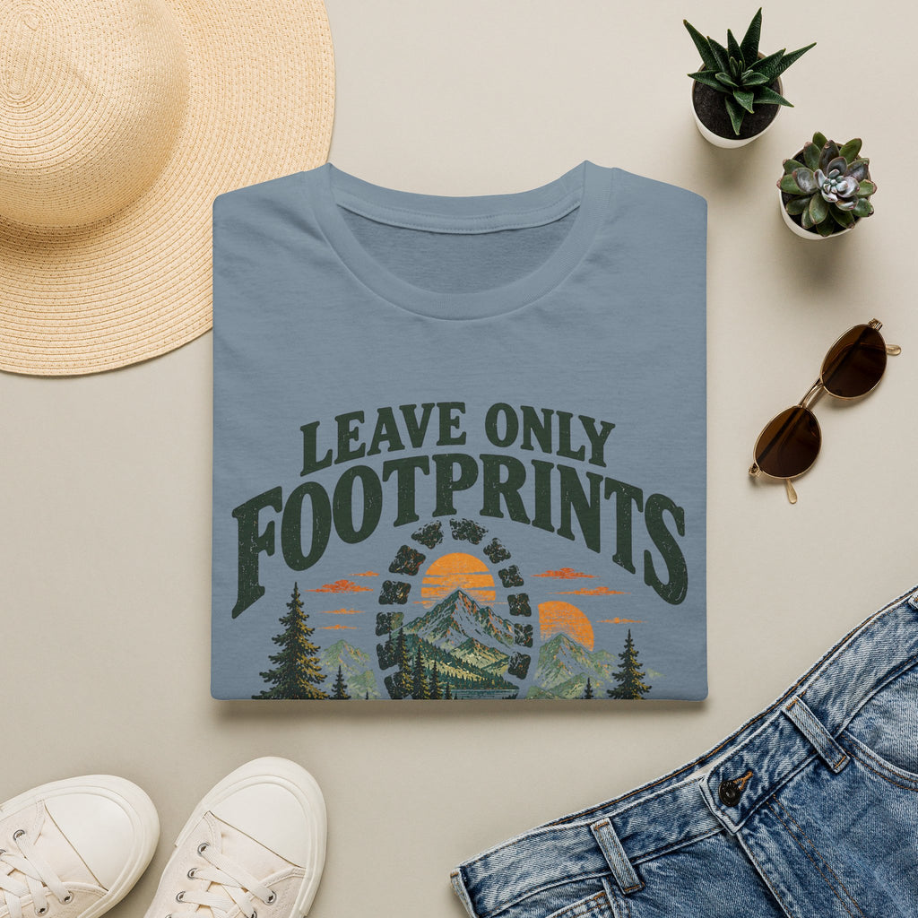 Camping Outdoor Adventure T-Shirt — "Leave Only Footprints"
