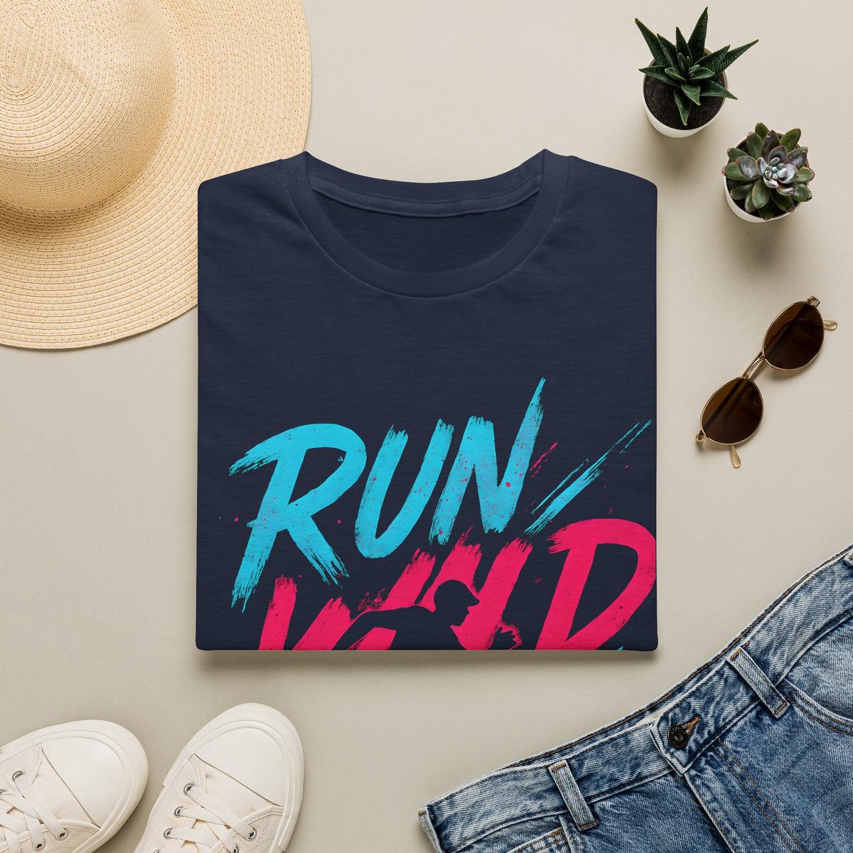 Neon Run Wild Typography T-Shirt