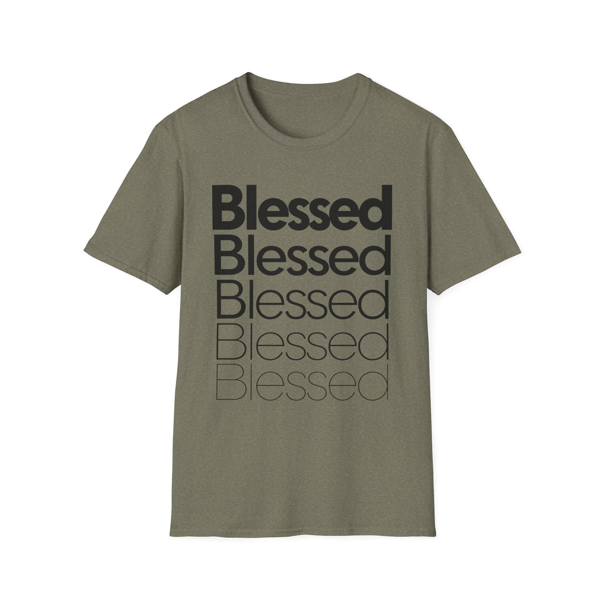 Blessed Repeat T-Shirt — Minimalist Spiritual Graphic Tee