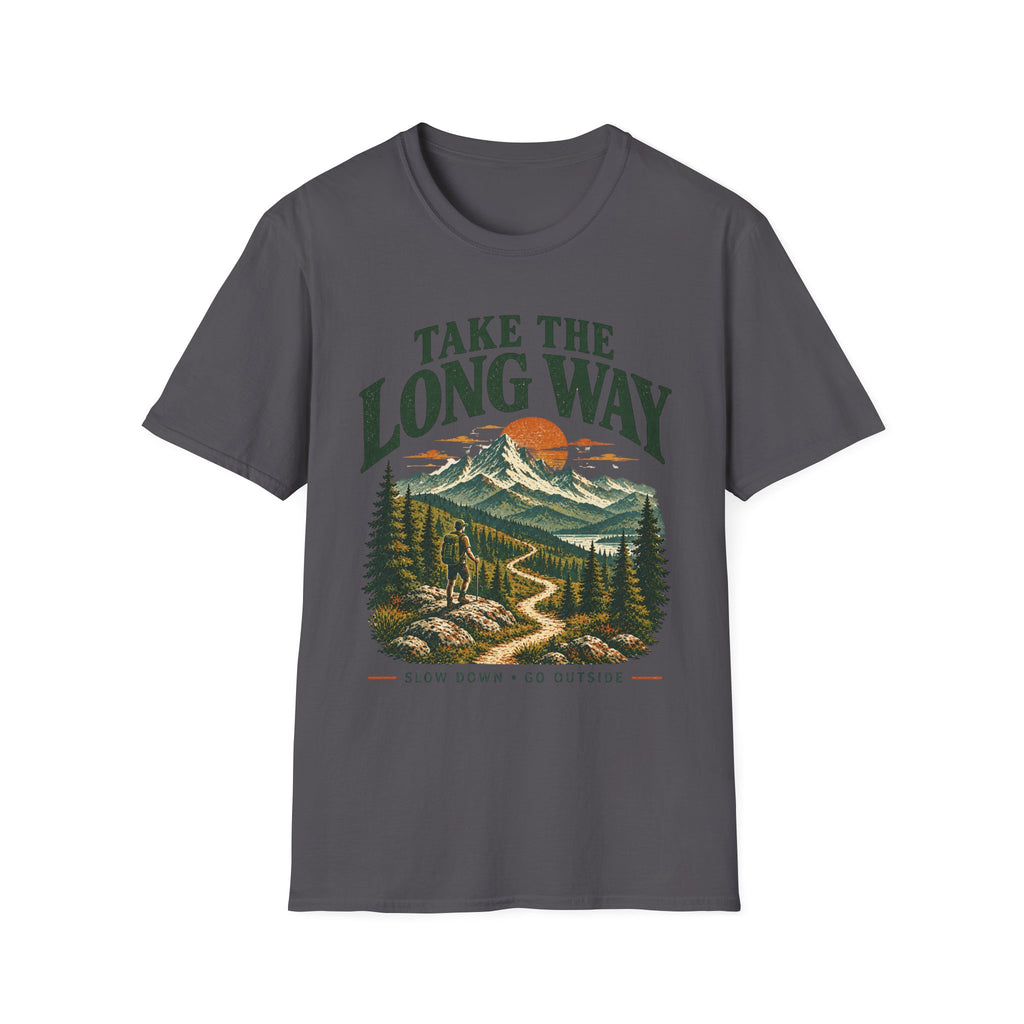 Camping Outdoor Adventure T-Shirt — "Take The Long Way" Hiking Tee