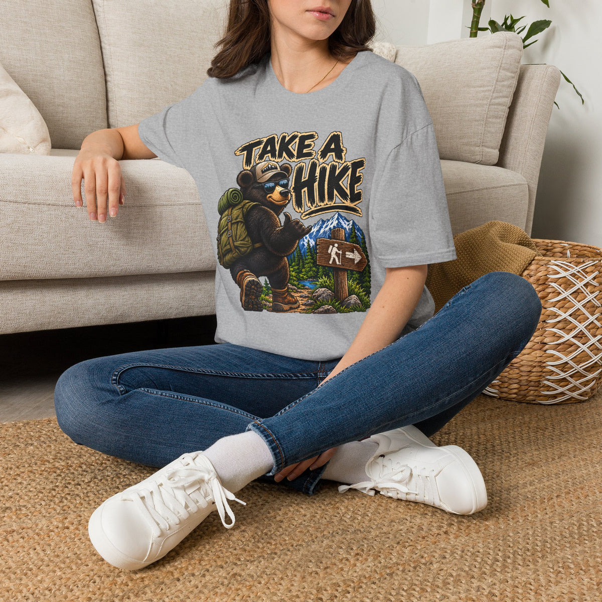 Take a Hike T-Shirt — Cute Bear Backpacking Graphic Tee for Hikers & Outdoor Lovers