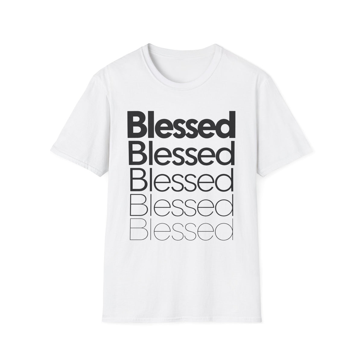 Blessed Repeat T-Shirt — Minimalist Spiritual Graphic Tee