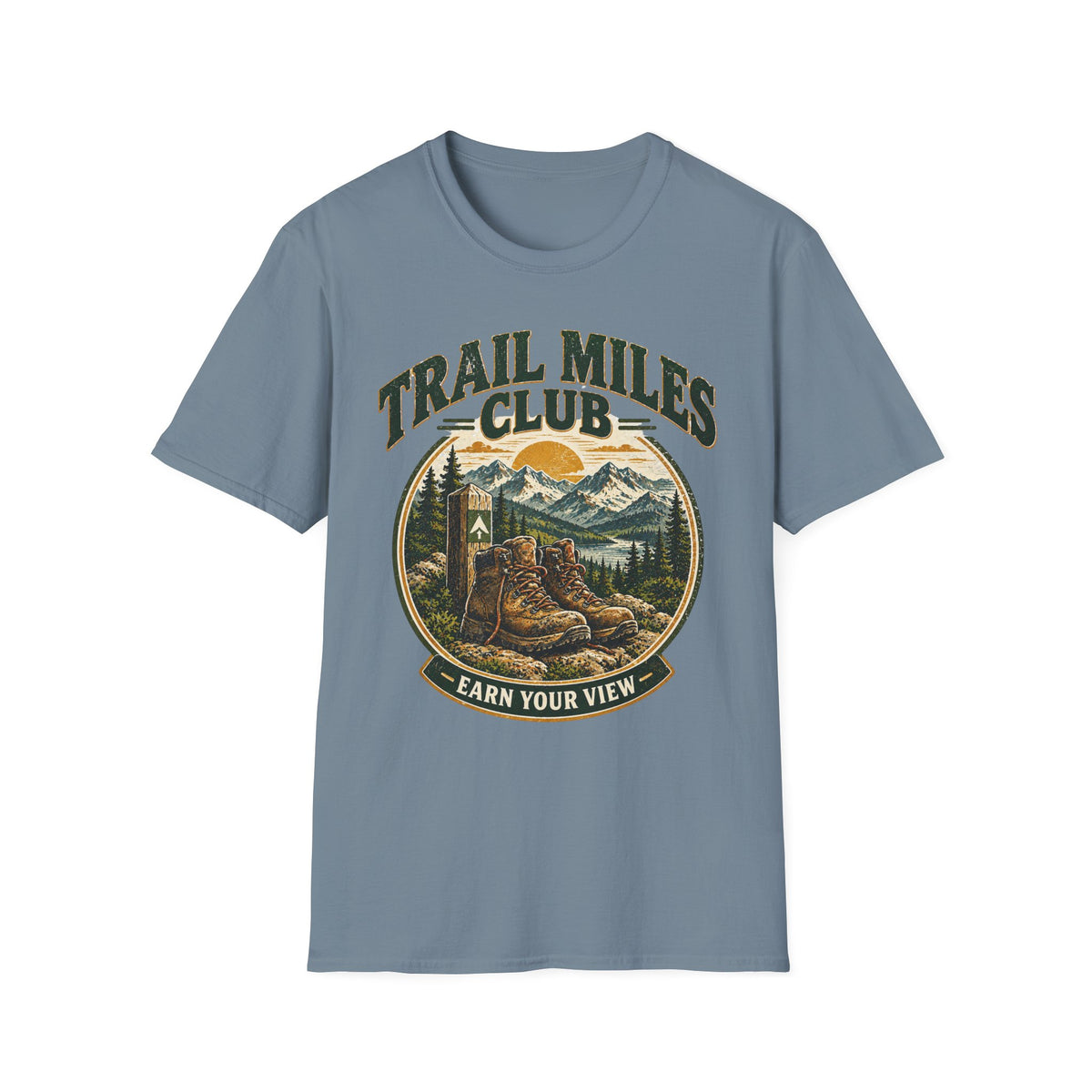 Outdoor Adventure Hiking T-Shirt — "Trail Miles Club"