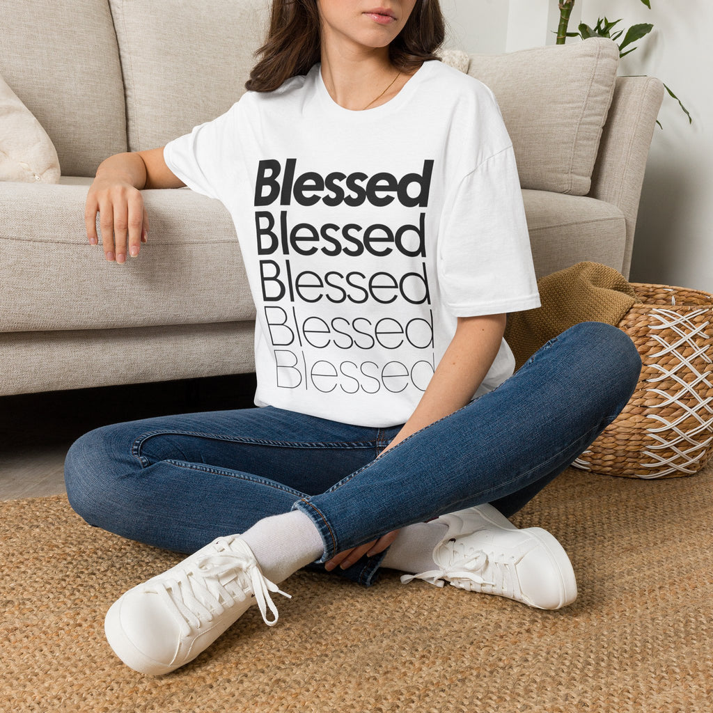 Blessed Repeat T-Shirt — Minimalist Spiritual Graphic Tee