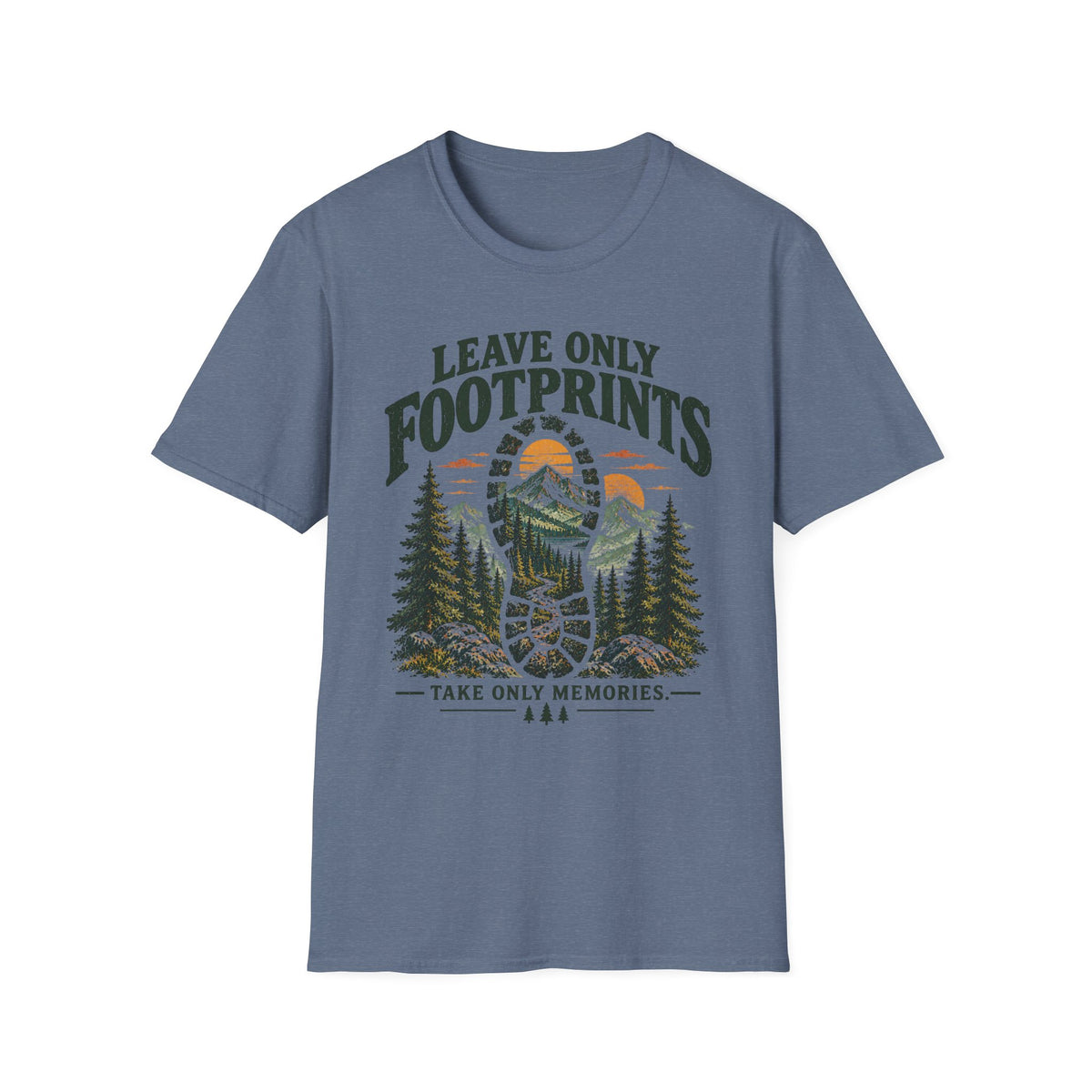Camping Outdoor Adventure T-Shirt — "Leave Only Footprints"