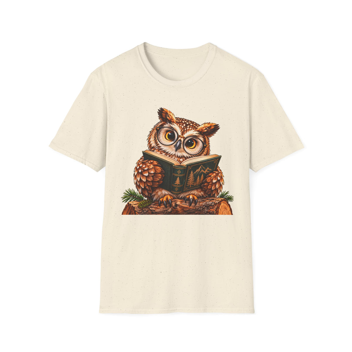 Owl Reading T-Shirt — Cute Book Lover Graphic Tee