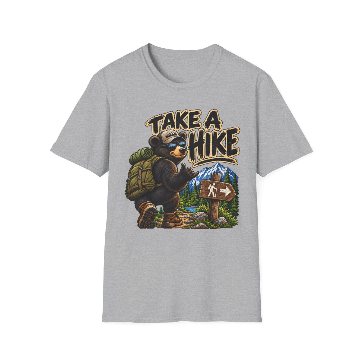 Take a Hike T-Shirt — Cute Bear Backpacking Graphic Tee for Hikers & Outdoor Lovers