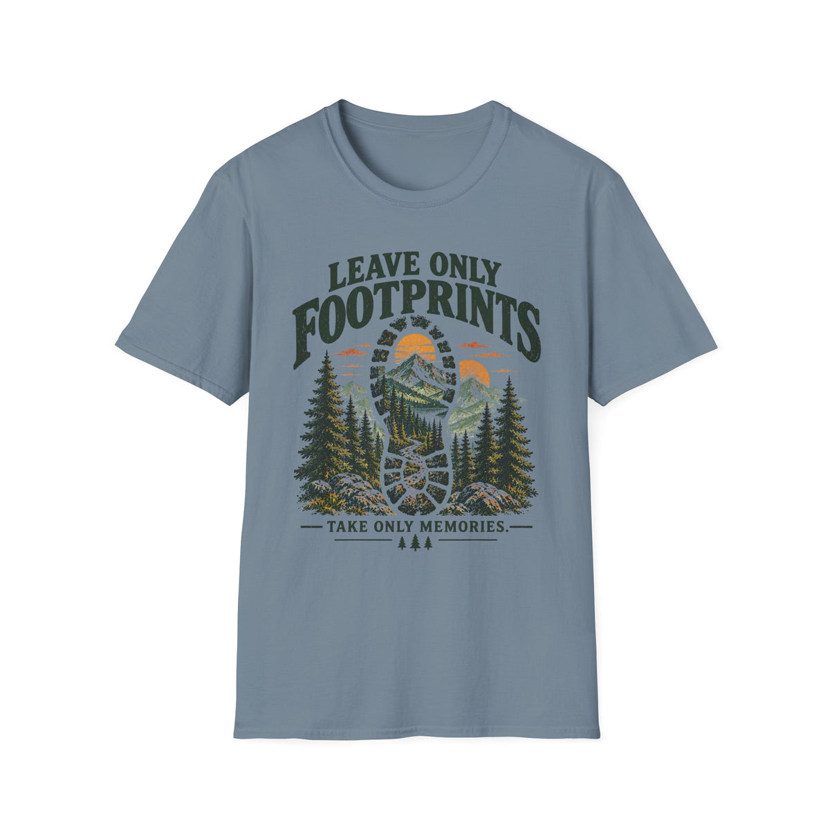 Camping Outdoor Adventure T-Shirt — "Leave Only Footprints"