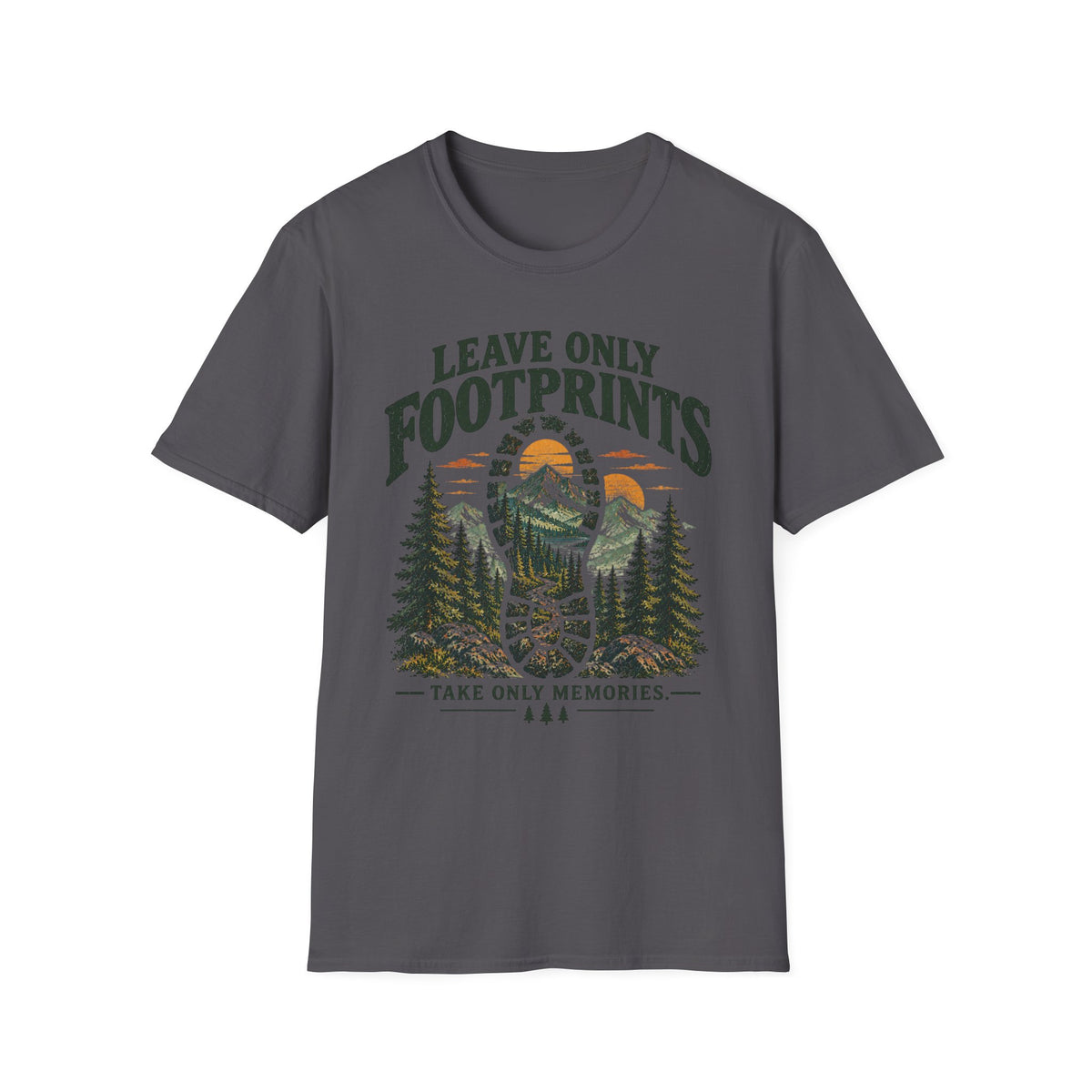 Camping Outdoor Adventure T-Shirt — "Leave Only Footprints"