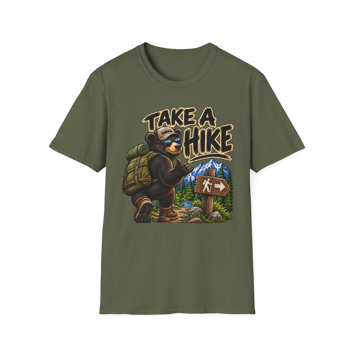 Take a Hike T-Shirt — Cute Bear Backpacking Graphic Tee for Hikers & Outdoor Lovers