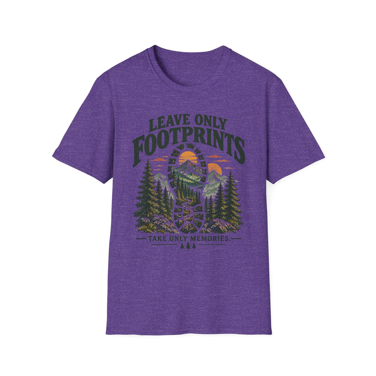 Camping Outdoor Adventure T-Shirt — "Leave Only Footprints"