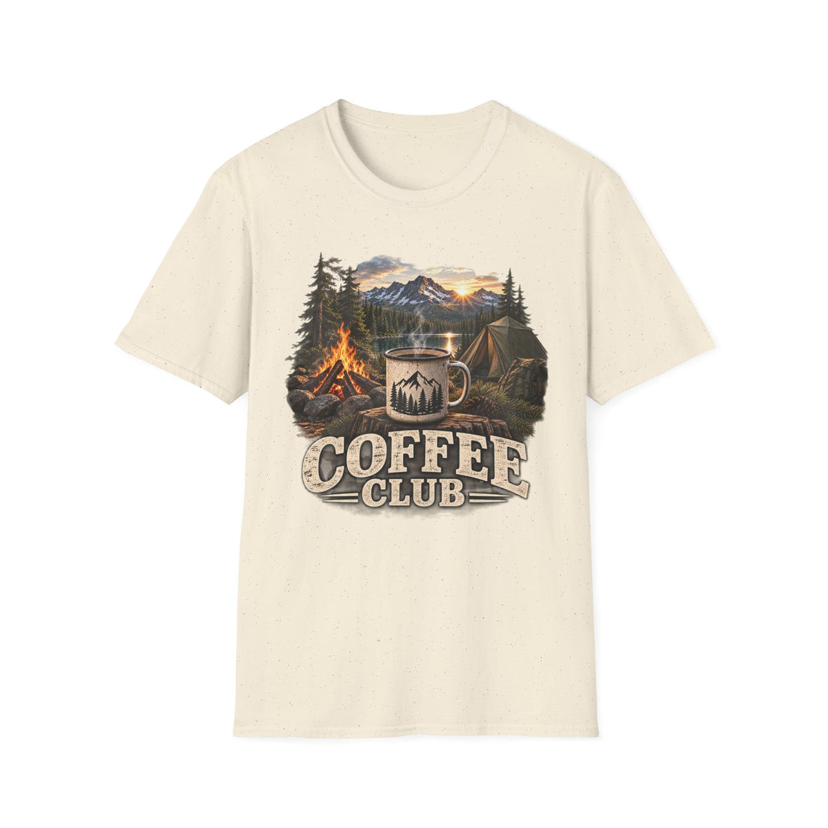 Coffee Club Camping T-Shirt — Vintage Outdoor Coffee & Campfire Tee
