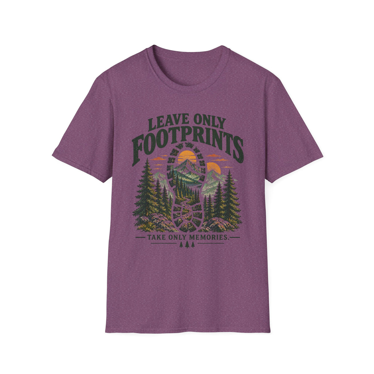 Camping Outdoor Adventure T-Shirt — "Leave Only Footprints"