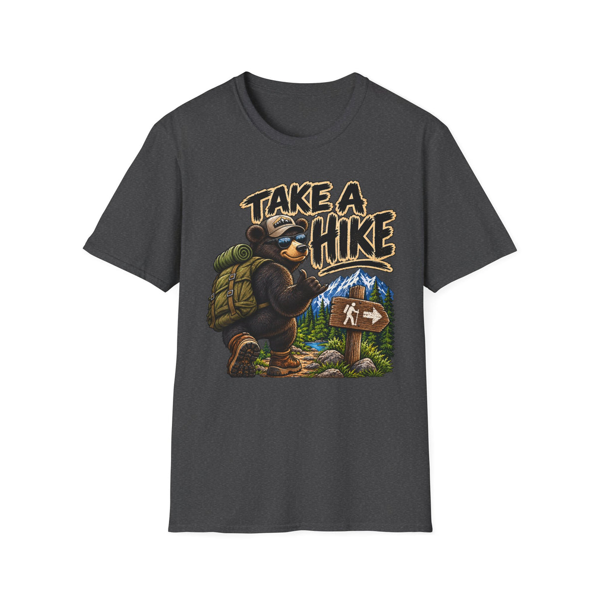Take a Hike T-Shirt — Cute Bear Backpacking Graphic Tee for Hikers & Outdoor Lovers