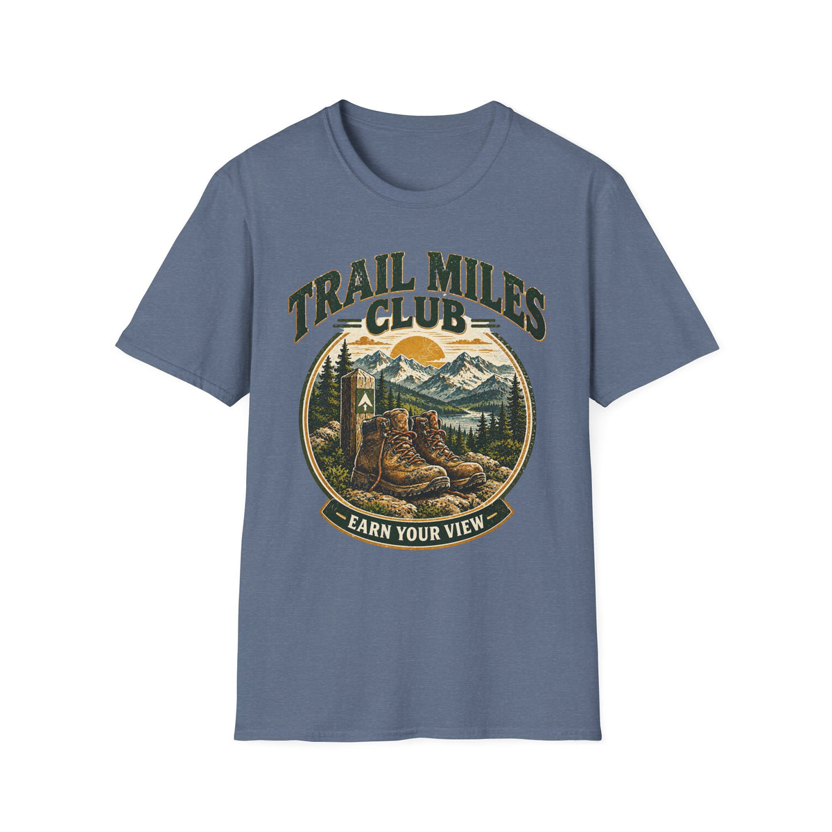 Outdoor Adventure Hiking T-Shirt — "Trail Miles Club"