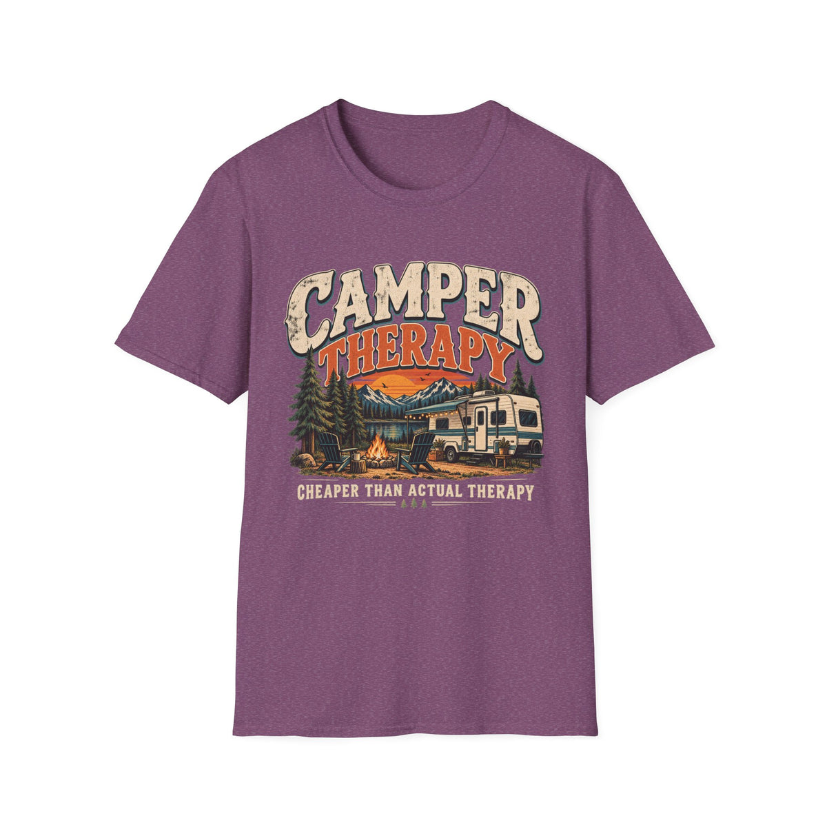 Camper Therapy T-Shirt — "Cheaper Than Actual Therapy" RV Camping Tee
