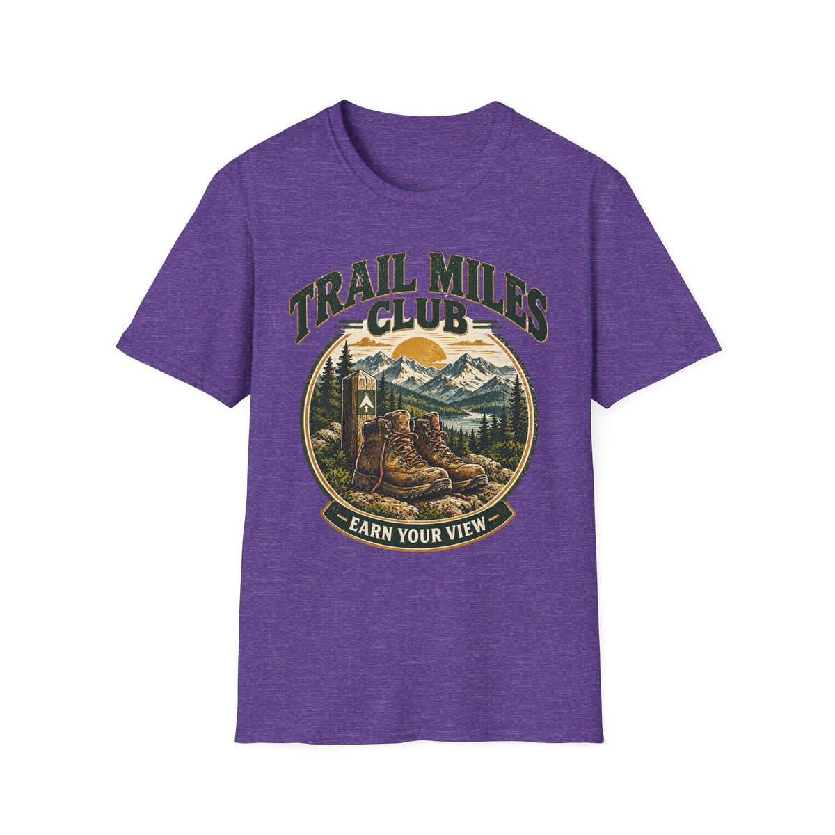 Outdoor Adventure Hiking T-Shirt — "Trail Miles Club"
