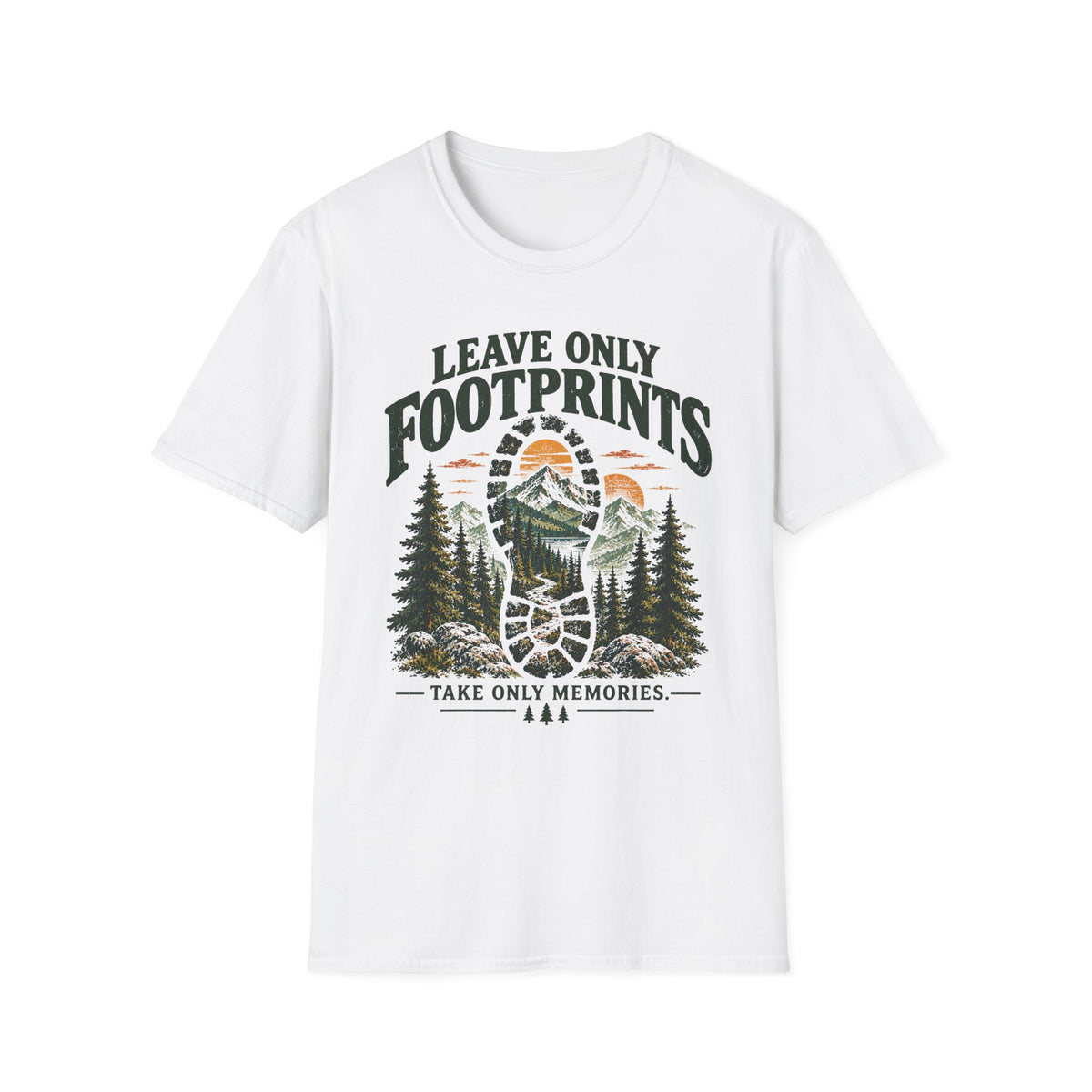 Camping Outdoor Adventure T-Shirt — "Leave Only Footprints"