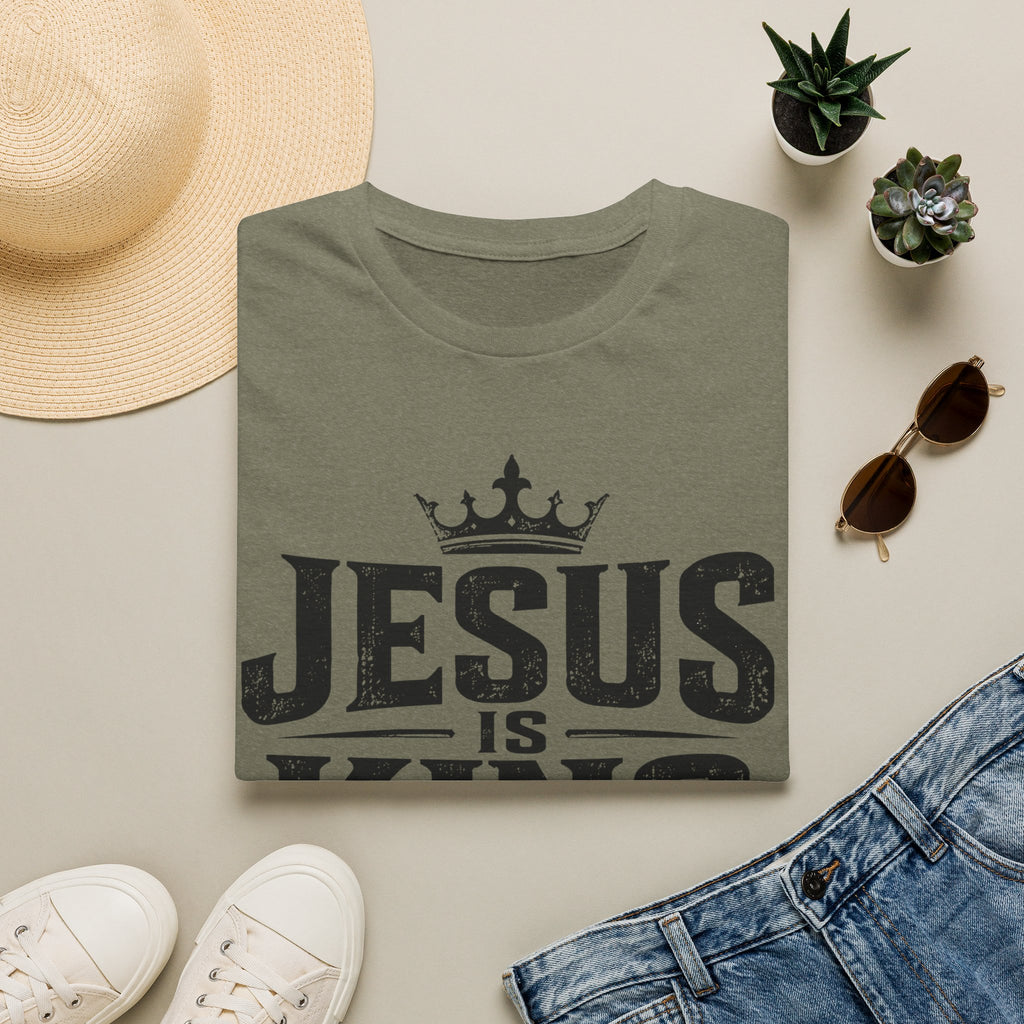 Jesus Is King T-Shirt – Christian Faith Tee with Crown Graphic